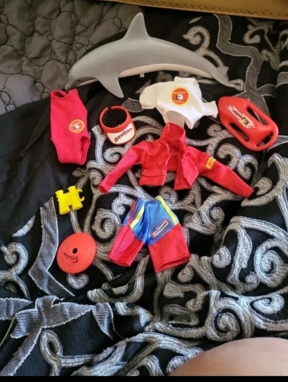Vintage Barbie Baywatch Accessories Complete Including Working Dolphin !